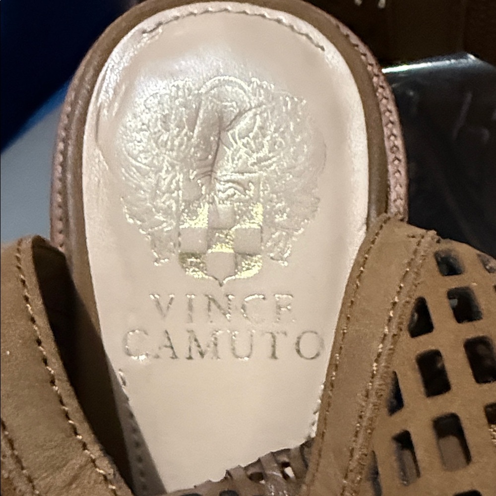 Vince Camuto Camel Peep-Toe Heeled Boots SIZE 7.5 - Picture 2 of 5